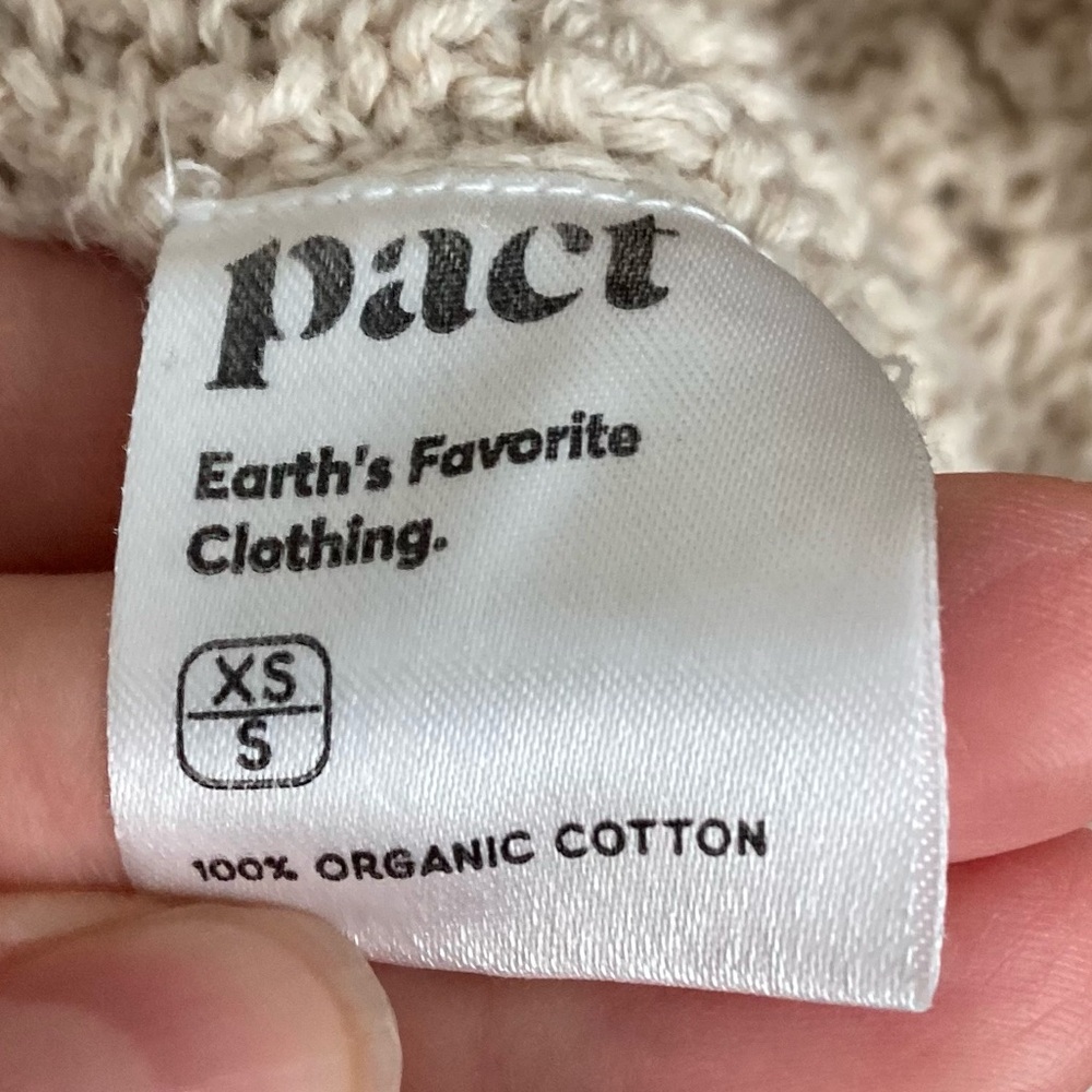 Pact Organic Oatmeal Lattice-Knit Long Cardigan XS/S - Picture 6 of 6
